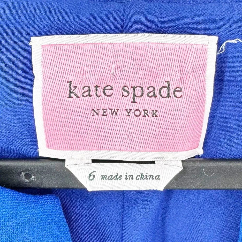 ✅ KATE SPADE‎ ROYAL BLUE Seamed Ponte Dress V-NECK GATHERED WAIST SIZE 6